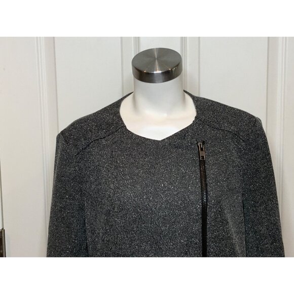 Catherine Malandrino Gray Speckled Asymmetrical Zip-Up Jacket Sze XL NWT! $180 - Picture 2 of 9